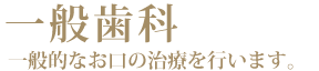 一般歯科　一般的なお口の治療を行います。